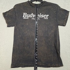Budweiser Beer Shirt Mens Medium Black Distressed Eagle Brew Dive Bar Retro NWT