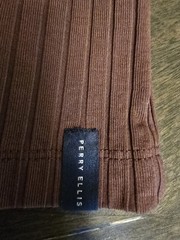 Perry Ellis Stretch Men’s Ribbed Short Sleeve T-Shirt Brown Size M
