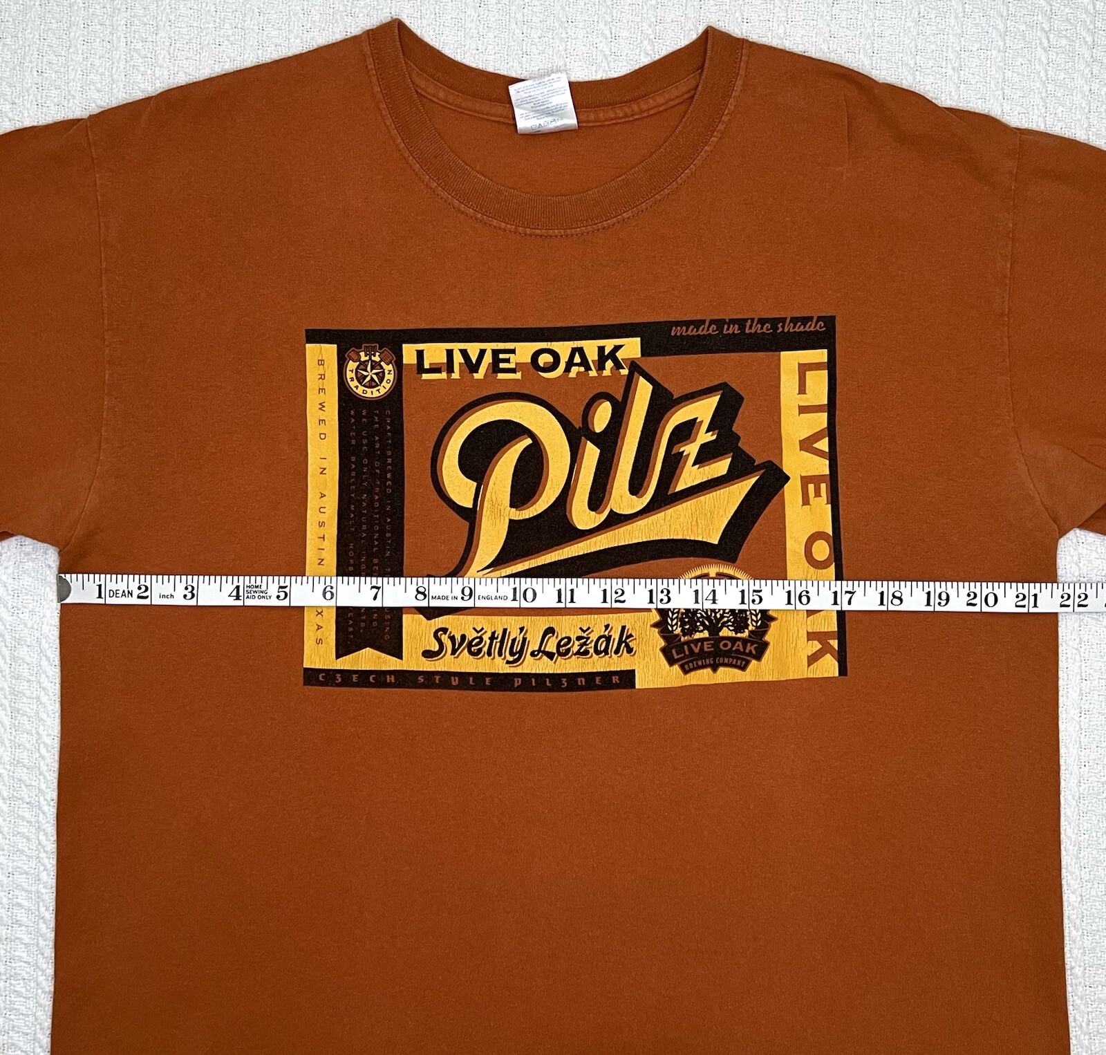 Live Oak Pilz Brewing Company Orange Shirt LG 21.5” X 27” gallery