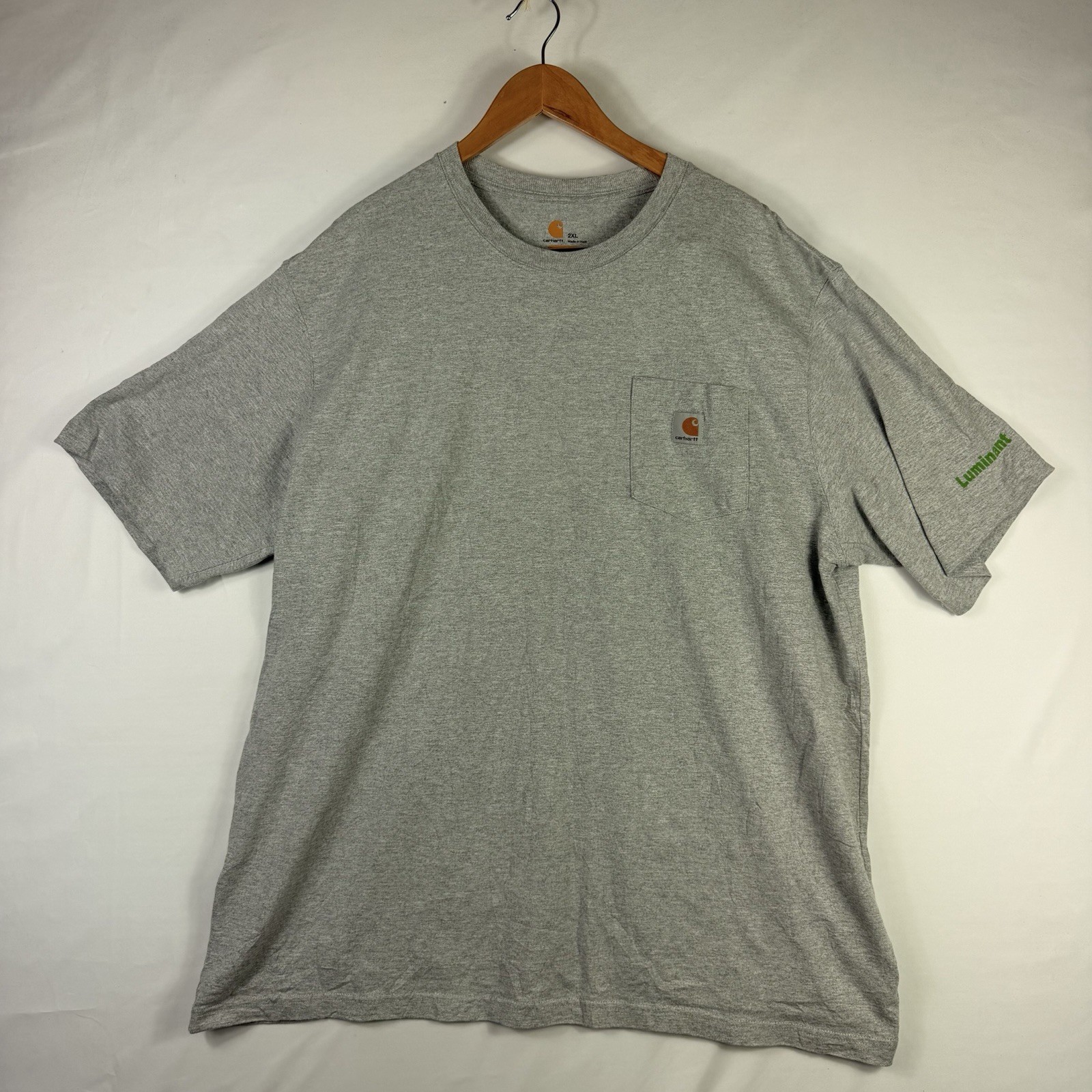 Carhartt T-Shirt Men's 2XL Original Fit Gray Short Sleeve Pocket Tee 100% Cotton gallery