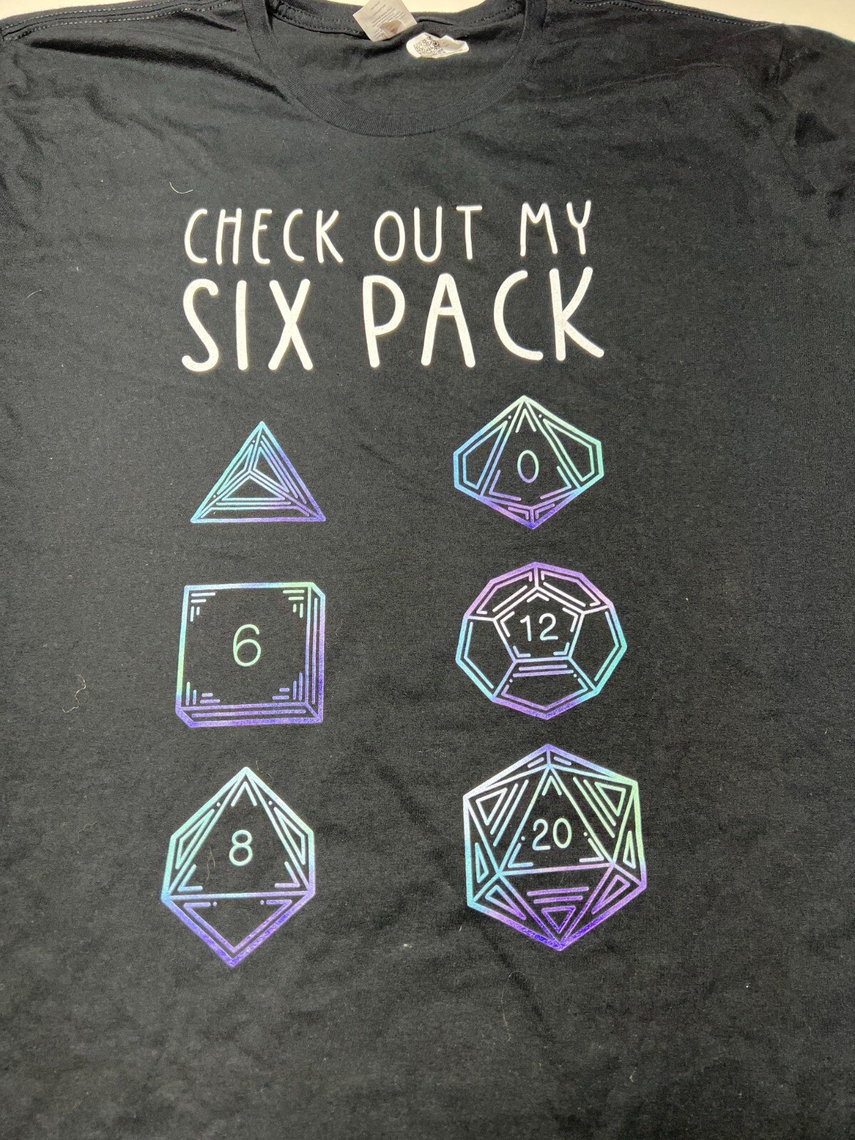 Check Out My Six Pack Game Dice T-Shirt Mens Size 2XL Black Short Sleeve NWT