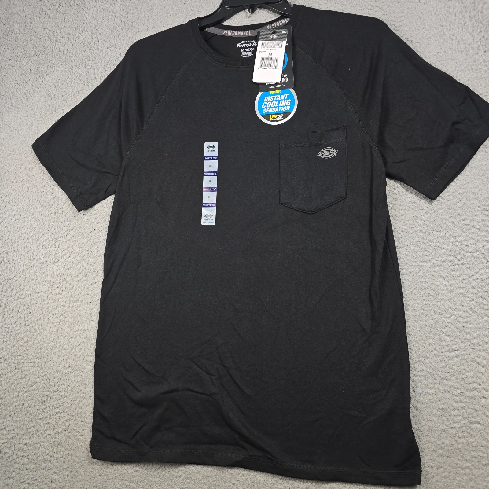 DICKIES Cooling Shirt Mens Medium Black Pocket Tee Lightweight Work Fast Dry NWT gallery