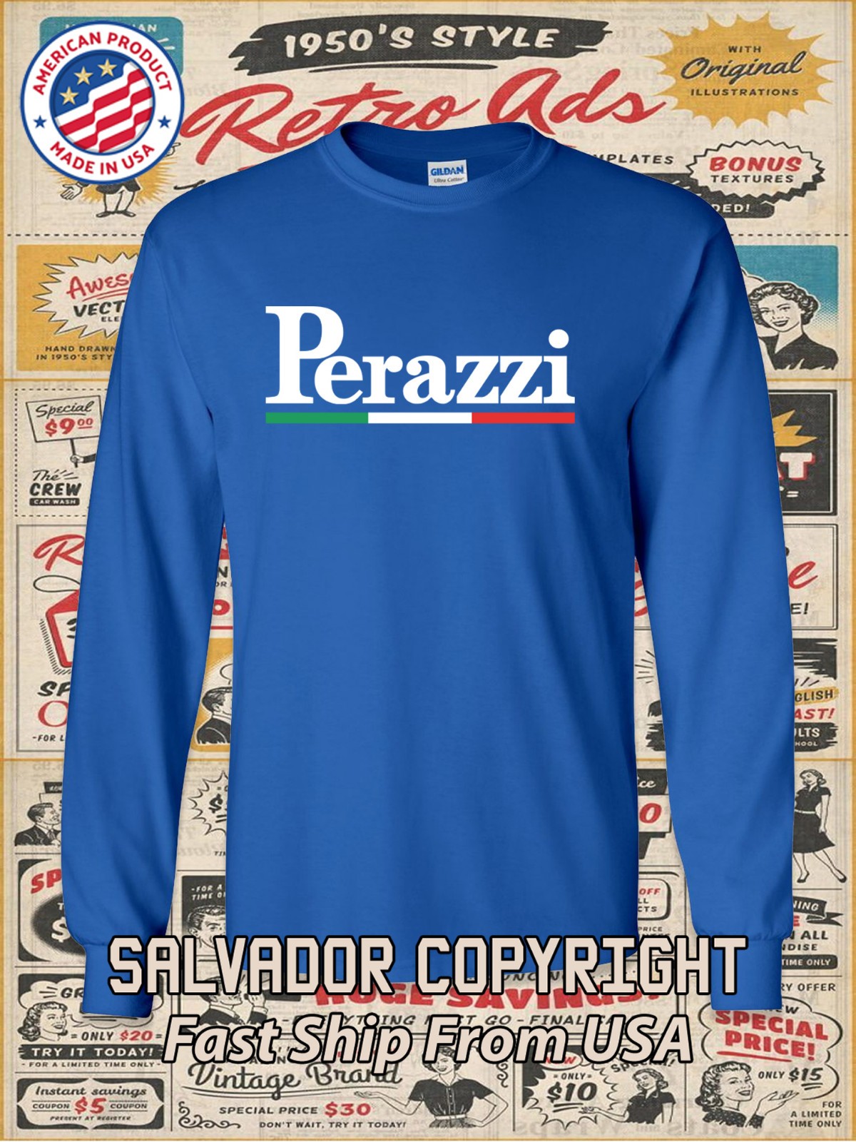 New Perazzi Shotguns Firearms Logo Men's Long Slevee T-Shirt American T-Shirt gallery
