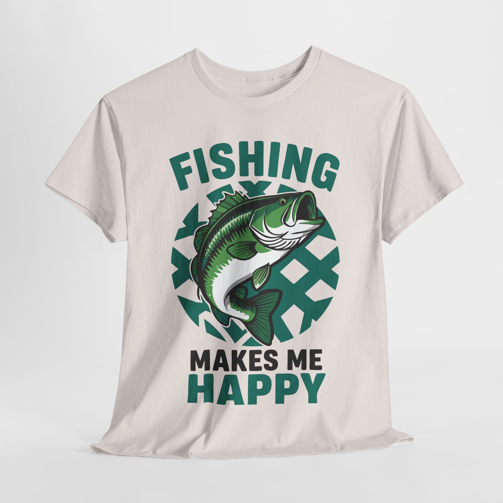 Fishing Makes Me Happy Tee – Unisex Cotton Shirt for Anglers and Outdoor Life