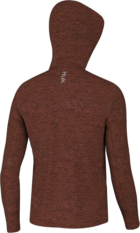 HUK Men's Coldfront Hoodie LS Baked Clay Heather H1200530-647- CHOOSE YOUR SIZE gallery