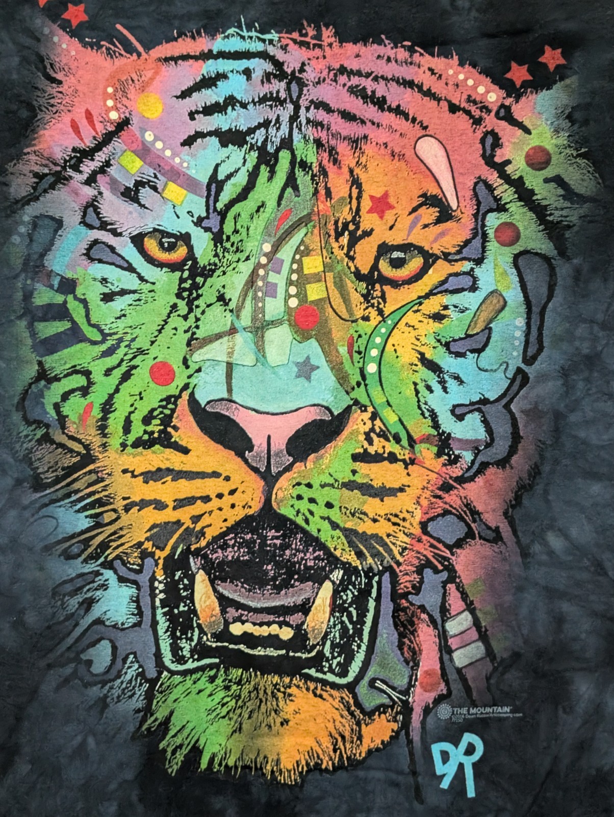 Rainforest Cafe By The Mountain Men’s T-shirt Blue Wild Tiger By Russo 2XL #6019