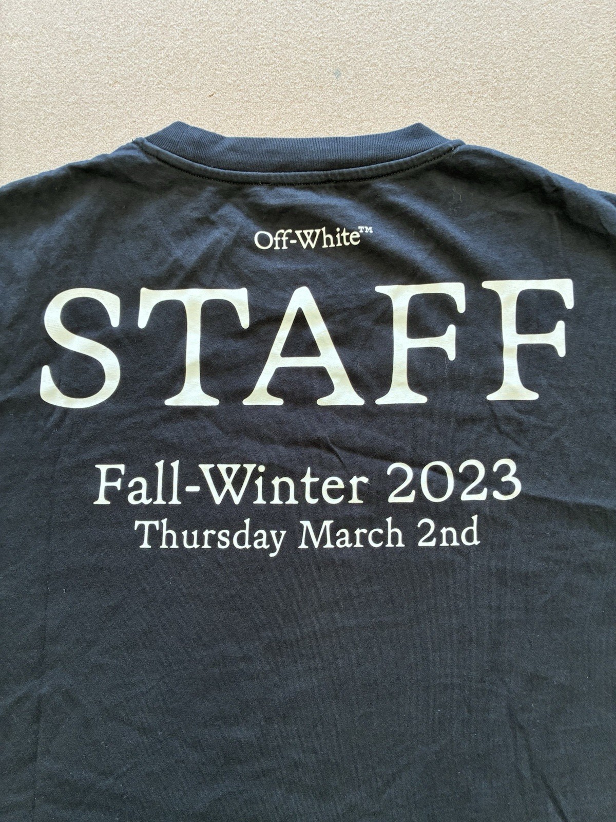 OFF WHITE “ I Need Space” STAFF T Shirt Fall Winter 2023 XL
