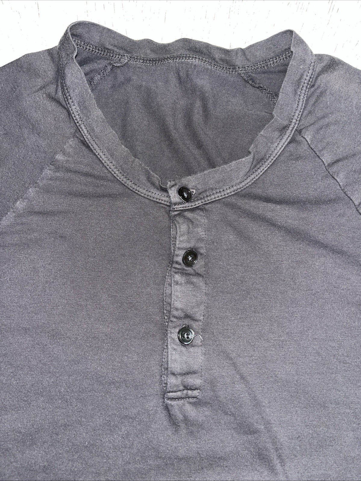 James Perse Men 4 T Shirt Henley Large Gray Short Sleeve Casual Stylish Designer gallery