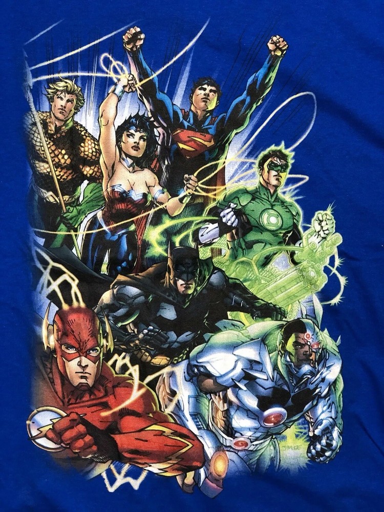 DC Comics Shirt Characters Batman Wonder Woman Cyborg Aquaman Superman XXL
