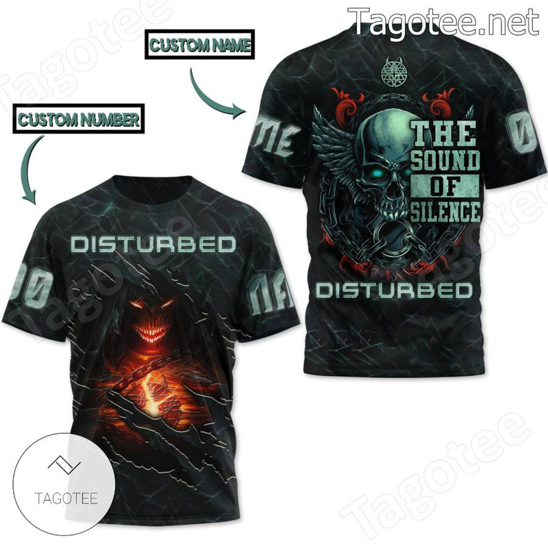 Rare Disturbed The Sound Of Silence Skull Personalized 3D AOP Shirt S-5XL VA684
