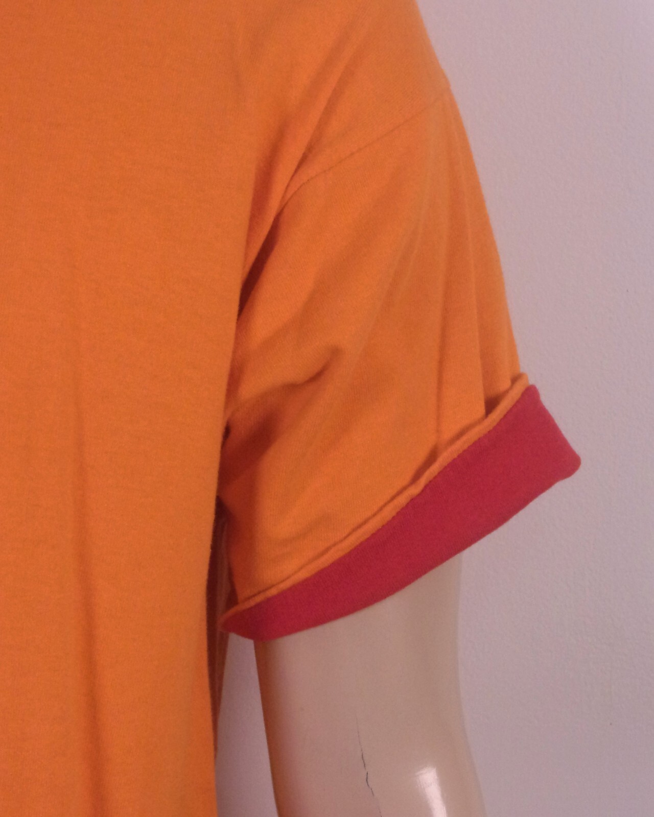 vintage 80s 90s FOTL 2 Tone T-Shirt Orange Red Accent 2 Ply single stitch L gallery