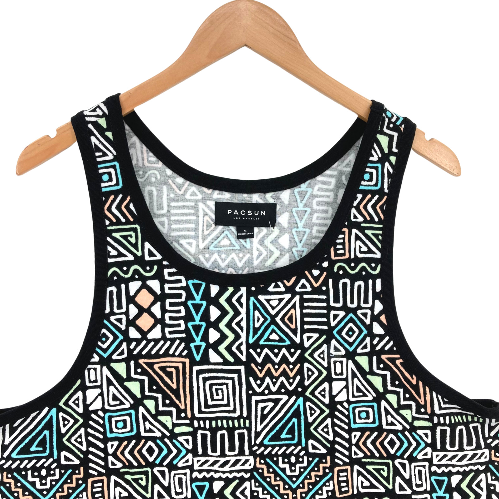 PacSun Men's Y2K Aztec Cotton Sleeveless Wide Strap Pullover Tank Top Small gallery