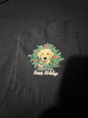 Vineyard Vines Holiday Dog Graphic Classic Fit Crew Neck Pocket T-Shirt XLT