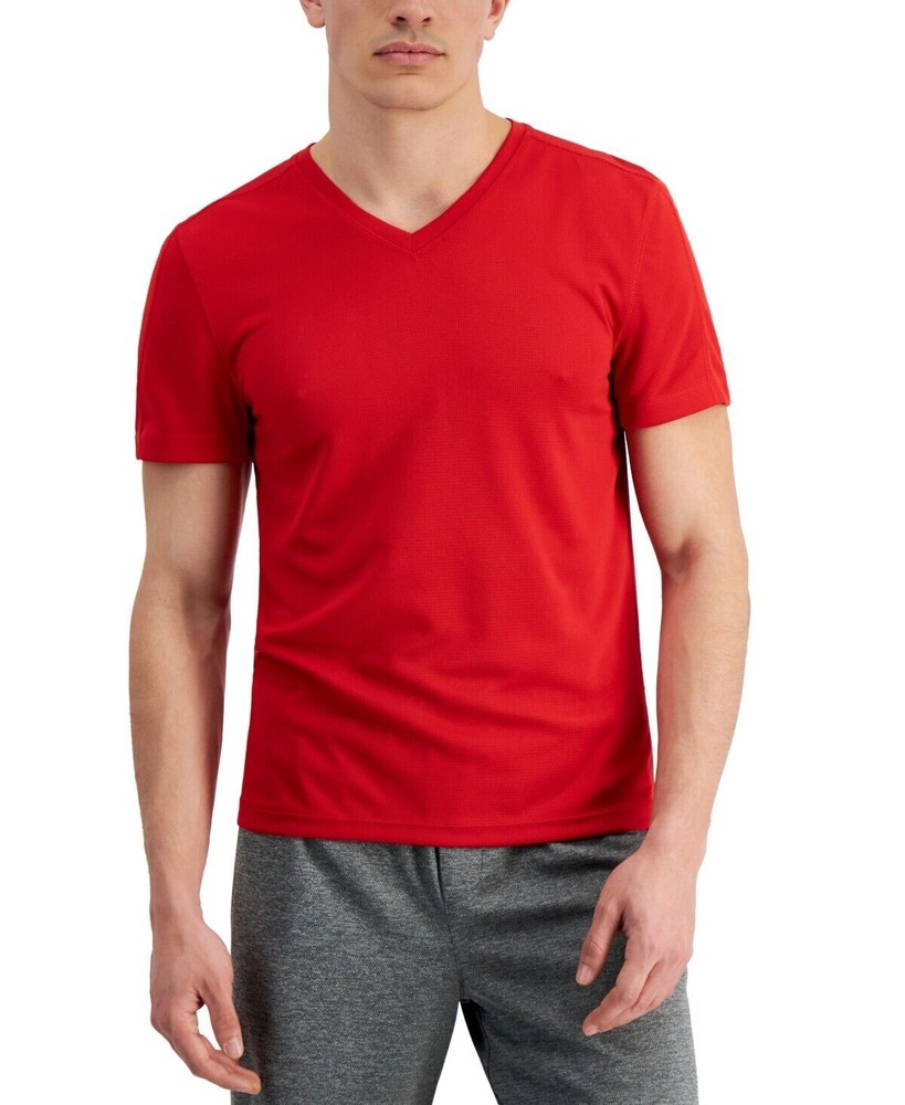 ID IDEOLOGY Men’s Licorice Red Birdeye Mesh Short Sleeve T-Shirt NEW Large