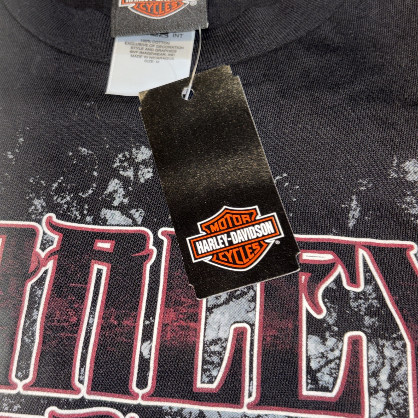 NWT Harley-Davidson MENS sz MEDIUM T-Shirt Black TAMPA 38” Imperfections READ gallery