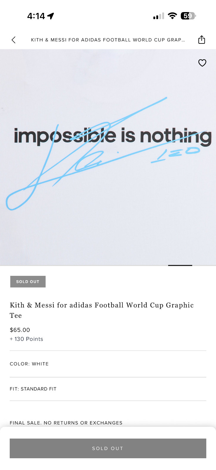 Kith & Messi for adidas Football World Cup Graphic Tee Size XL - IN HAND gallery