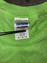 Gildan Men’s Lime Green Clock Short Sleeve T Shirt 100% Cotton Size Medium #566