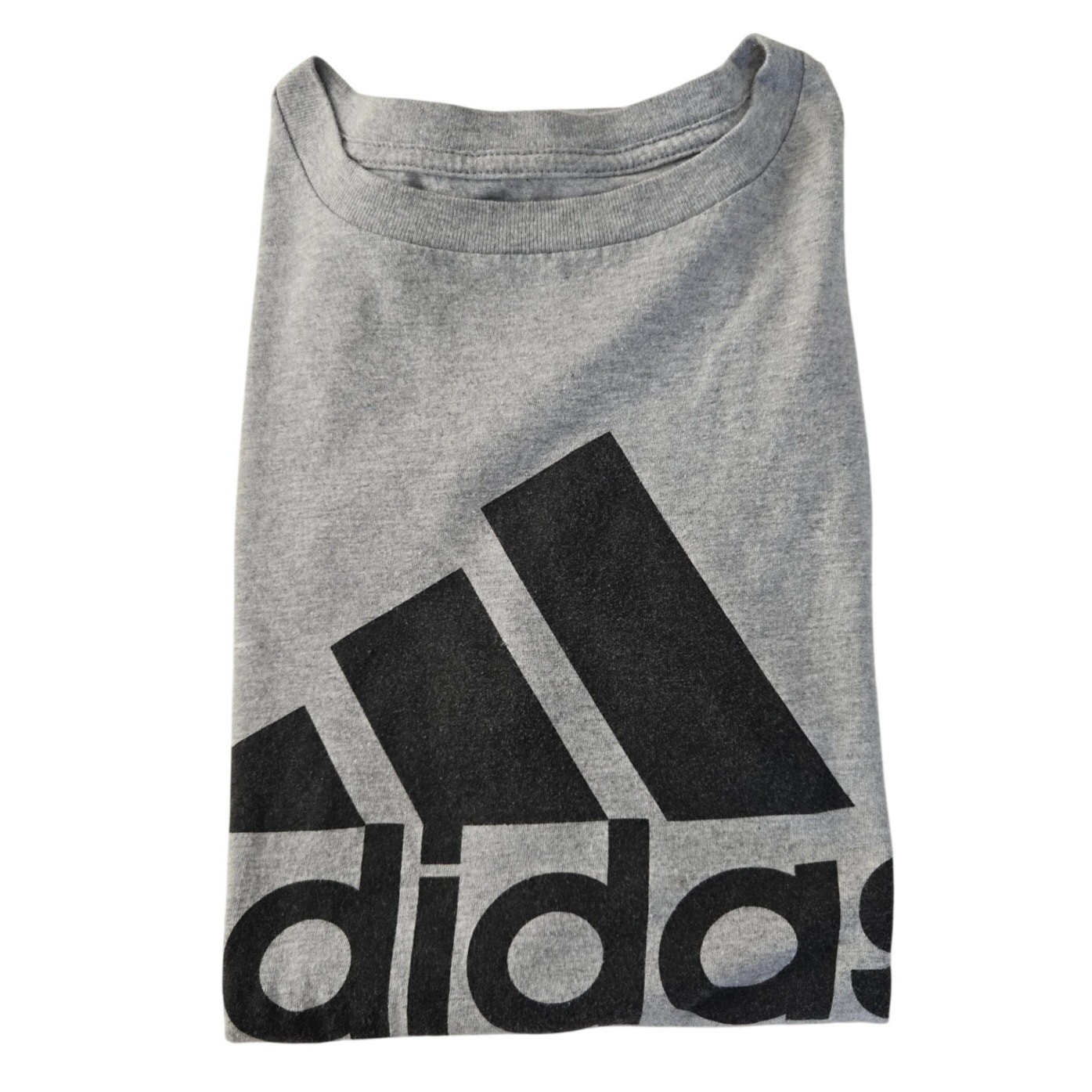Adidas Heather Gray Badge of Sport Graphic T‑Shirt Athletic Logo Tee Size Small gallery