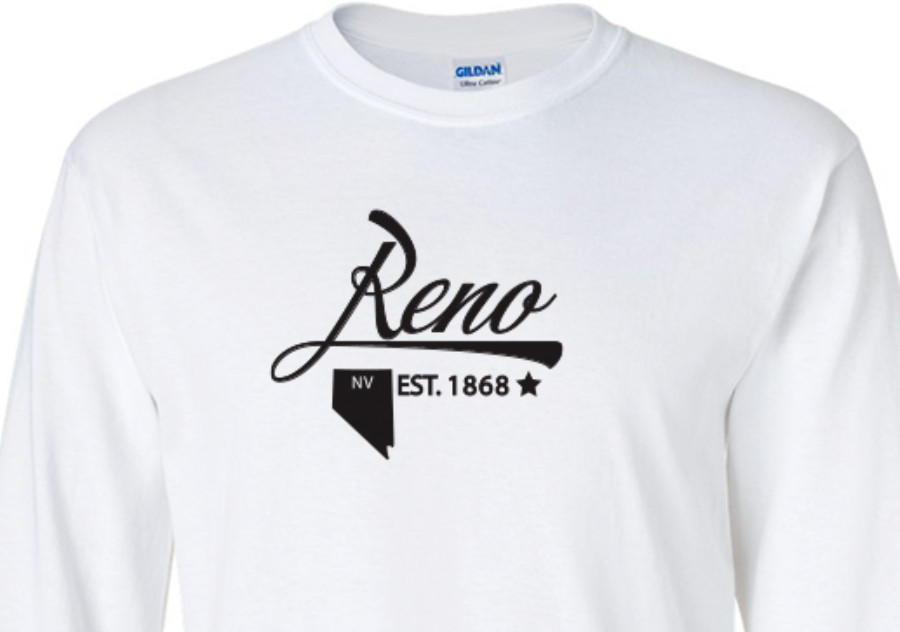 Reno Nevada State T-Shirt Long Sleeve Graphic Tee Unisex apparel Text logo gallery