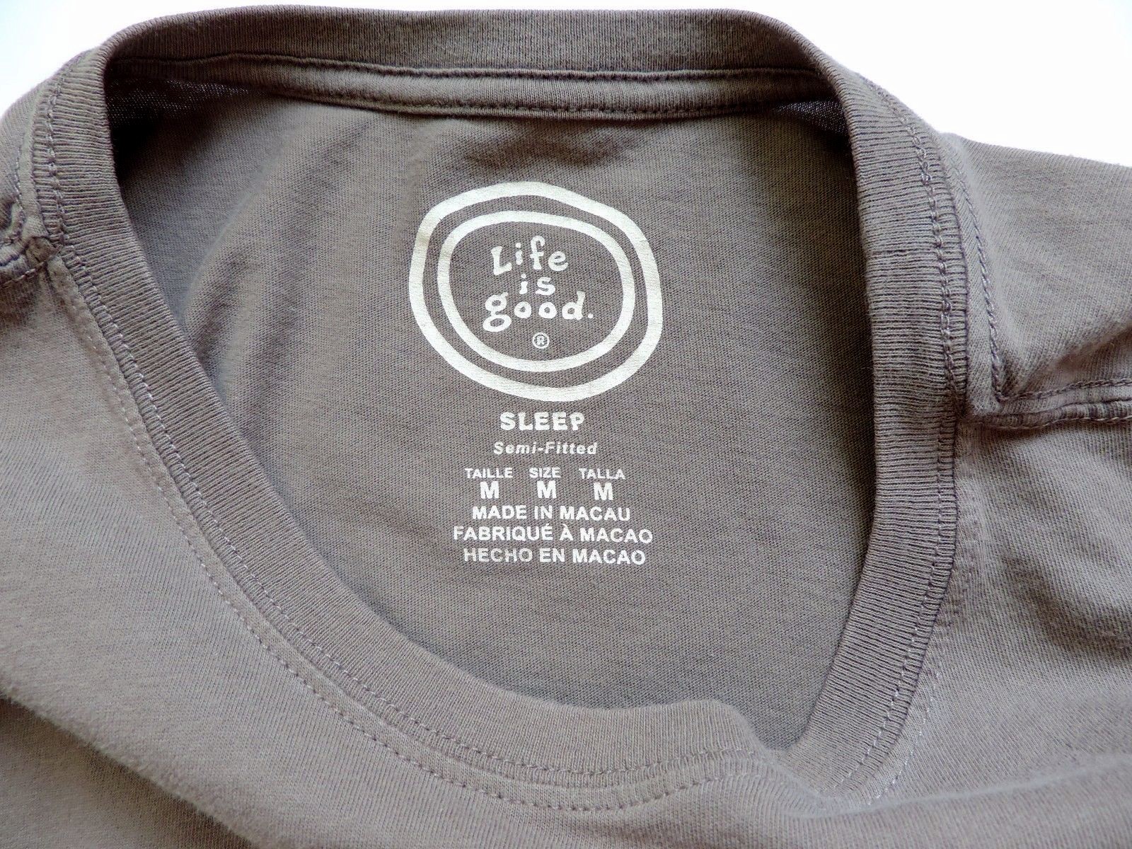 Life Is Good Sleep Shirt Mens Size Medium Brown Grill Sergeant Semi-Fitted gallery