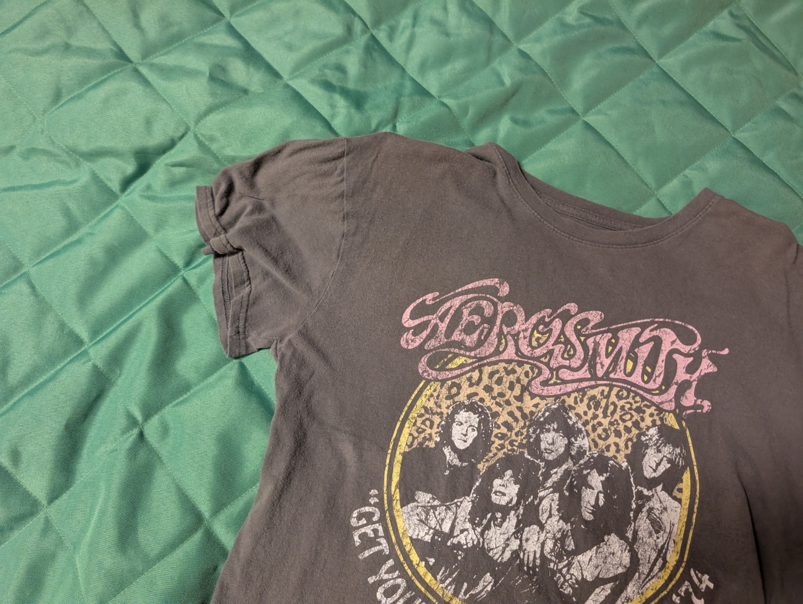 Men’s Aerosmith Get Your Wings Tour 1974 Grey T Shirt Size Xl gallery