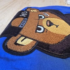 Men L Blue Bear “Hear Me Out” Tshirt Hip Hop Streetwear -See Pics Measurements