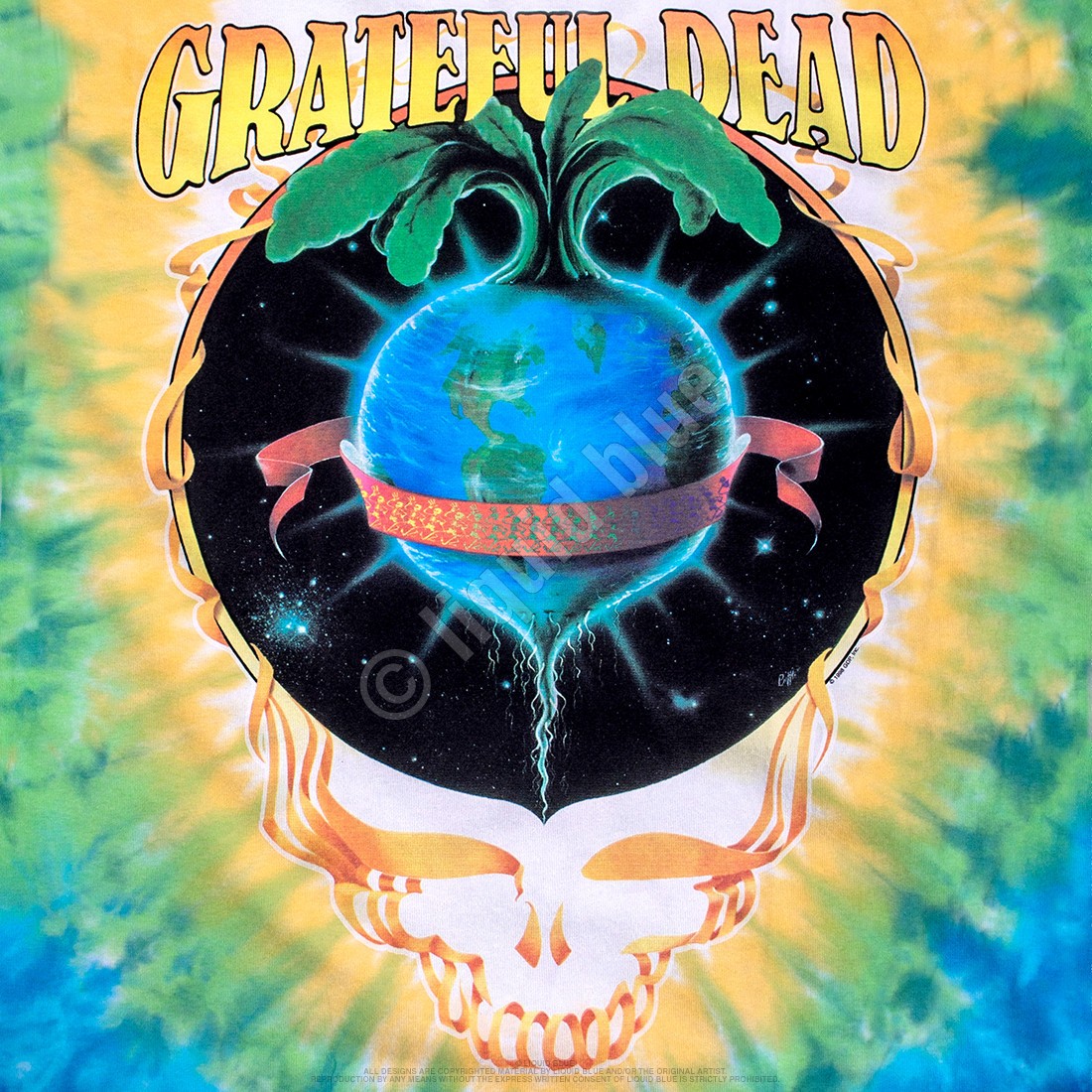 [Limited Edition] Vintage Grateful Dead Let It Grow Tie-Dye T-Shirt Liquid Blue gallery