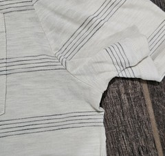 Joseph Abboud modern fit size L off white shortsleeve striped pocket t-shirt