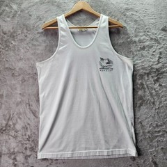 Ocean Wave Boracay Beach Philippines Tank Top White Graphic 3XL Vintage Style