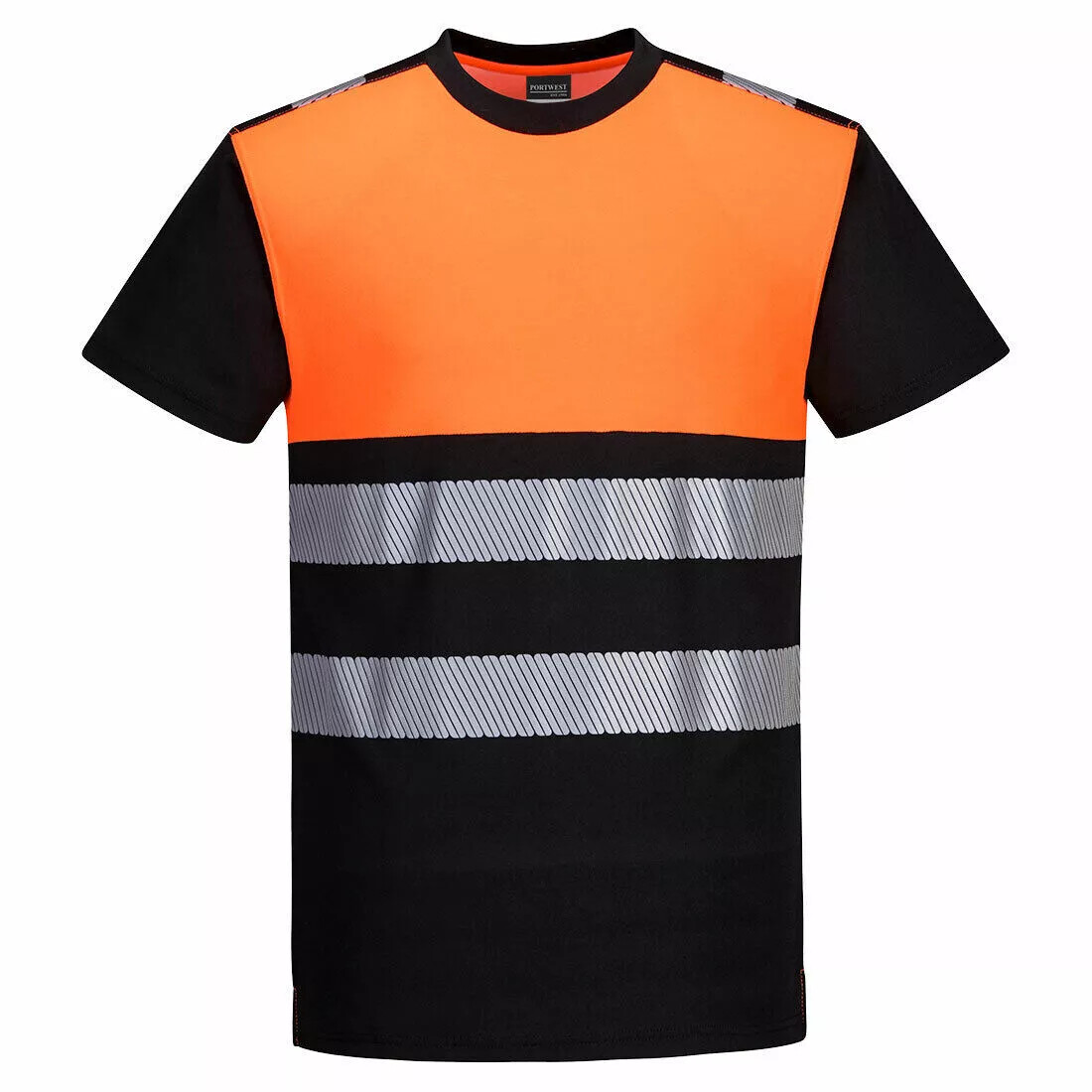 Men's Hi Vis T-Shirt High Viz Work Reflective Moisture Wicking Fluorescent Tee gallery