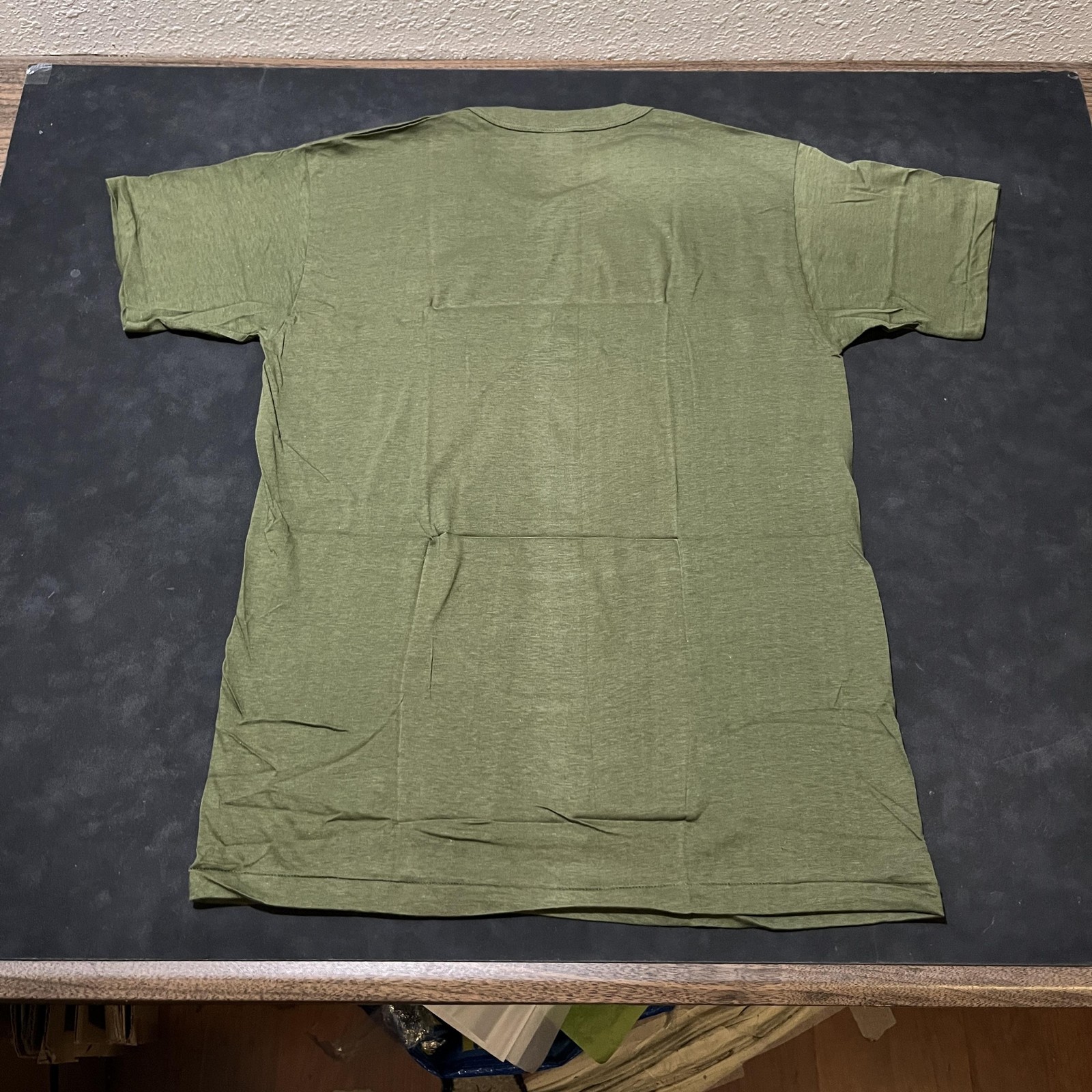 Vintage 1950s Stedman Shirt 60s Deadstock Large OG Army Green Combed Cotton USA gallery