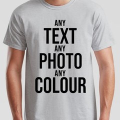 Custom Print Personalised Unisex Tshirt Customise Text Or Photo