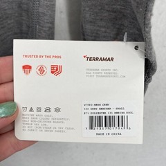 Terramar Heavyweight Merino Wool Thermal Crew Shirt Mens Small Gray Hiking Camp
