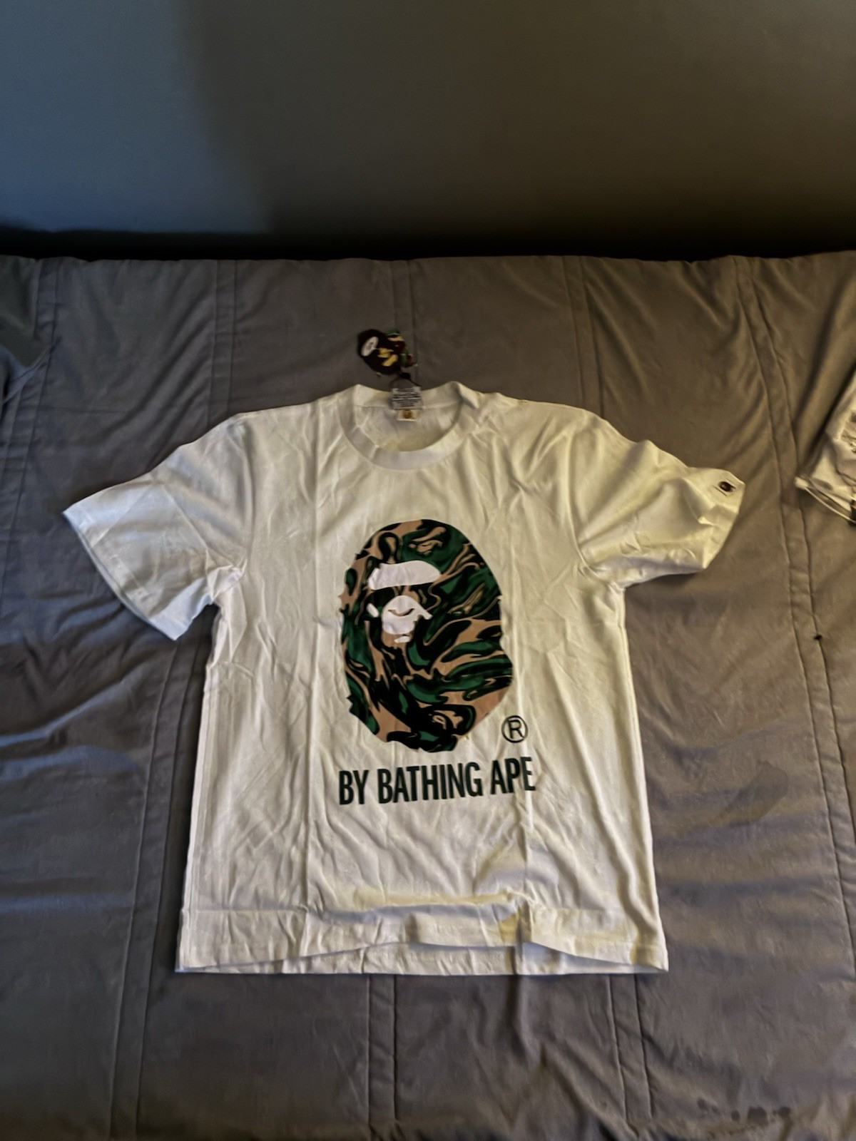 Bape Forest Camo Big Ape Head Tee White , Size L