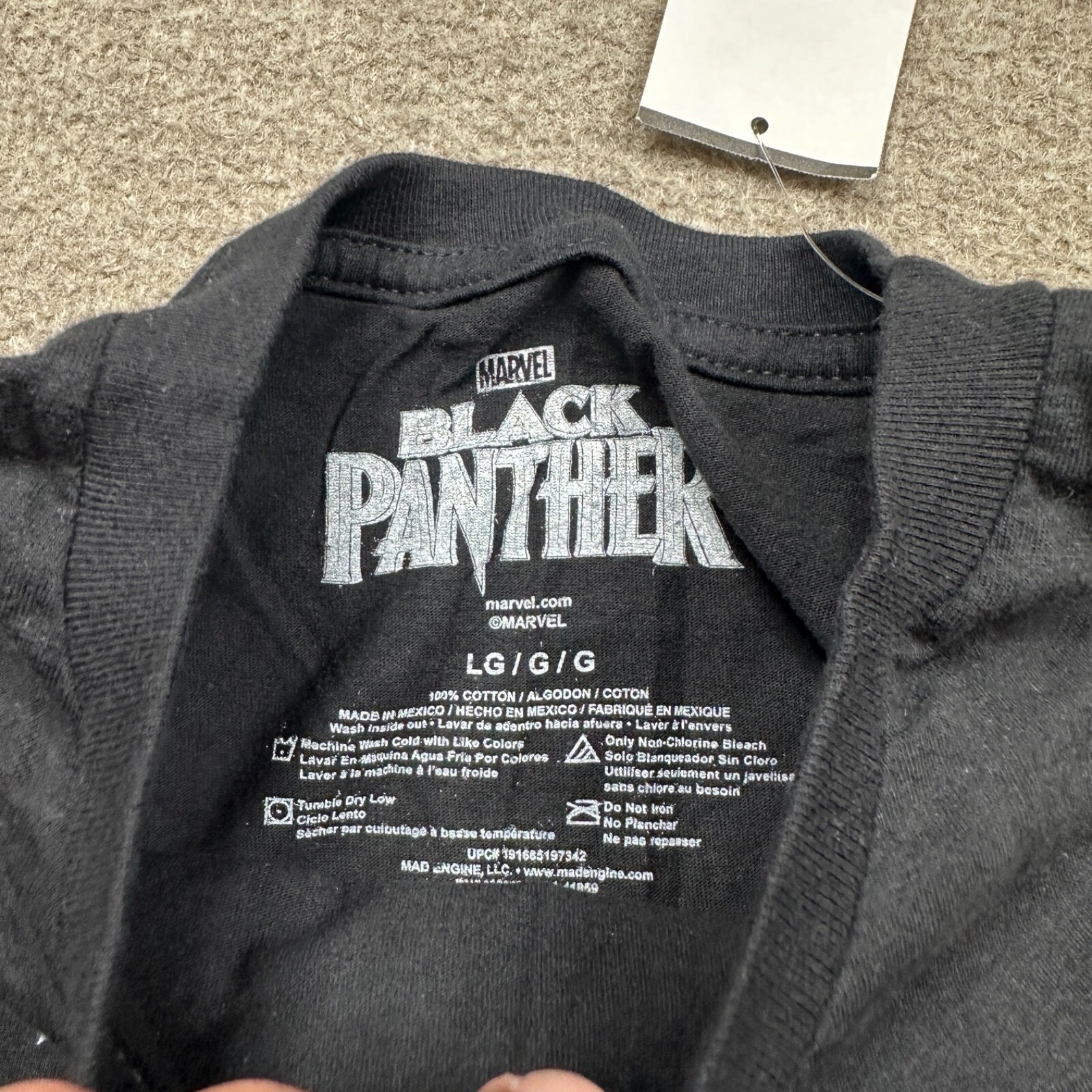 Black Panther T Shirt Mens Size L Black Short Sleeve Marvel Mad Engine Adults gallery