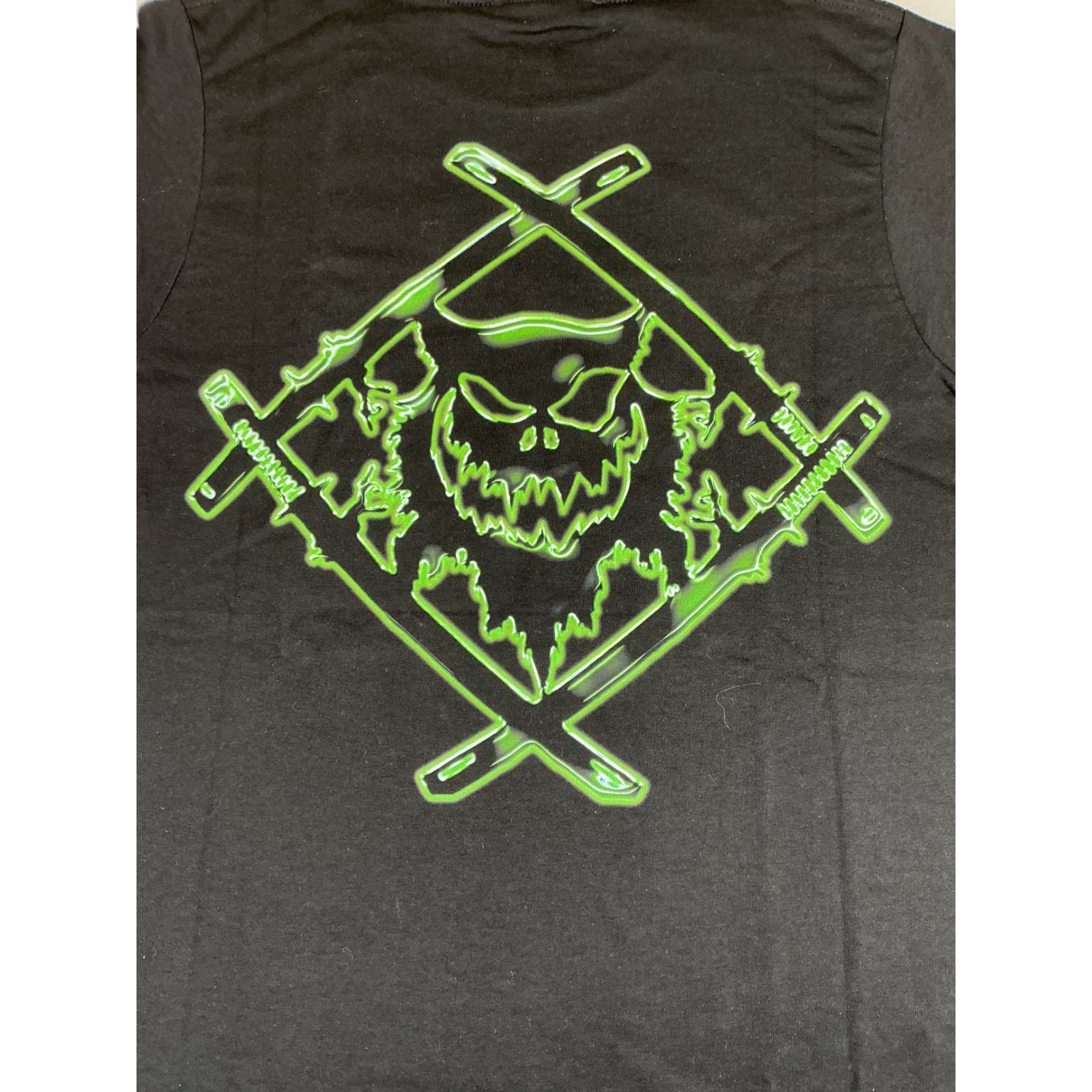 Hollow Squad Black Graphic Tee Small Green Flame Logo Grunge Goth Skater gallery