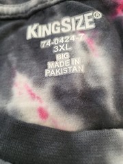 Kingsize Men’s Big & Tall Lightweight Longer-Length Tie-Dye Crewneck Size 3XL