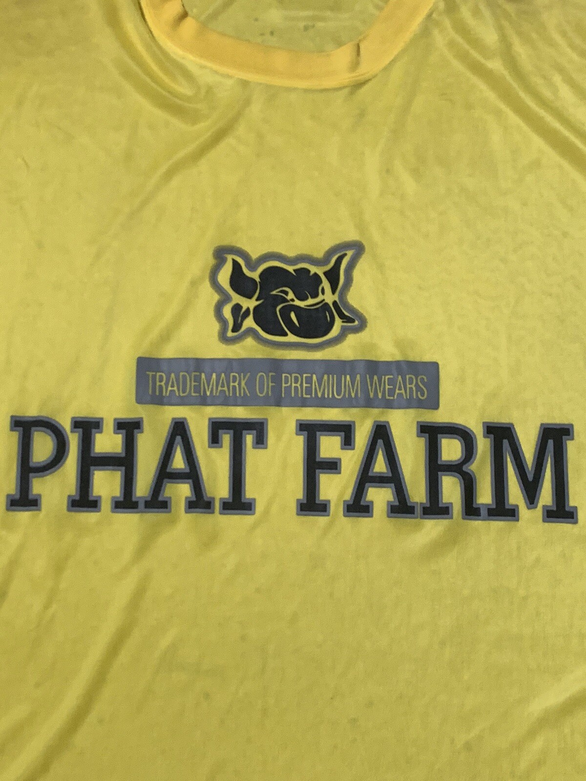 Vintage Phat Farm Men XL Yellow Sheer T Shirt Y2K Vibes Club Athletic Streetwear gallery