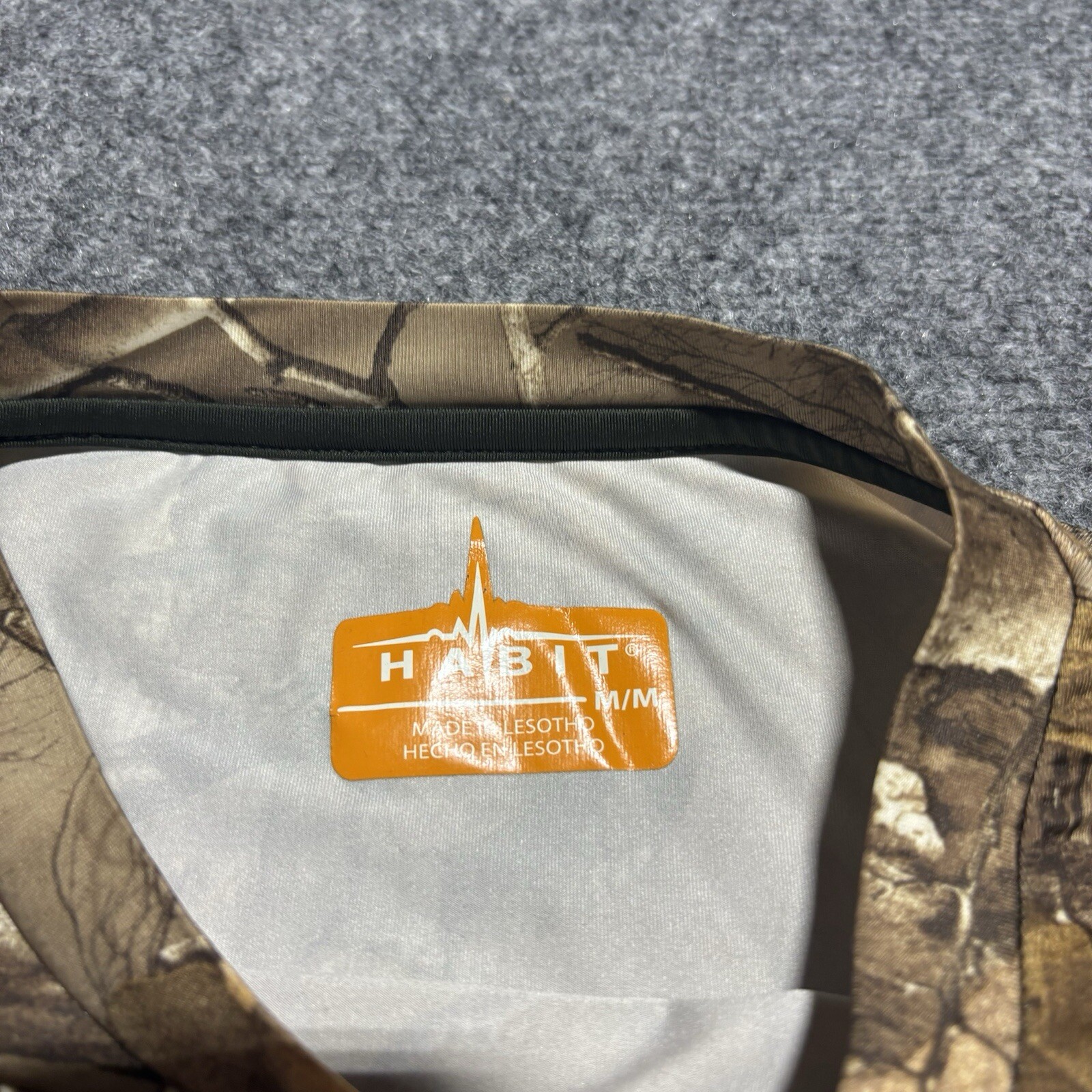 HABIT Shirt Mens Medium Green Short Sleeve Polyester Realtree Fishing Camouflage gallery