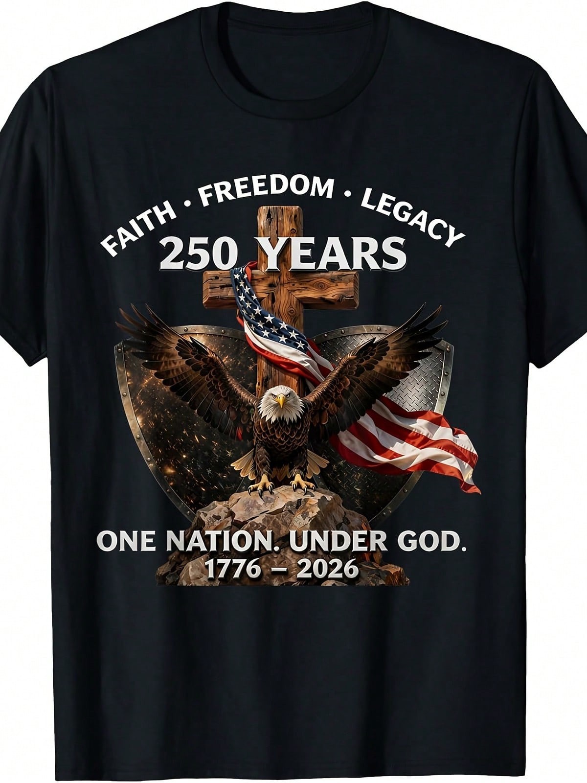 USA 250th Anniversary T-Shirt - Faith Freedom Legacy 1776 2026 Retro Design gallery