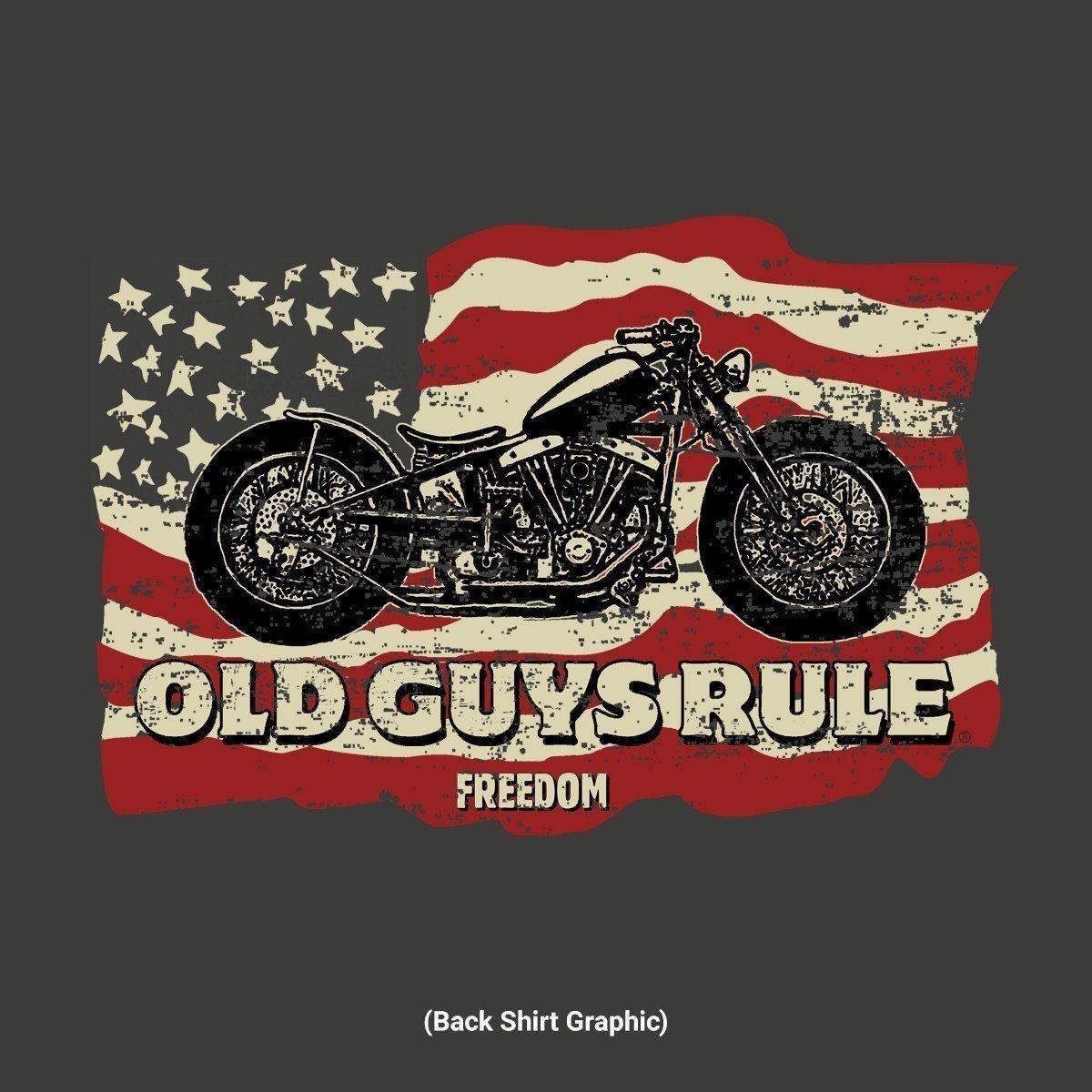 New Old Guys Rule “Freedom Ride” Motorcycle Men’s T-Shirt, Choose Size