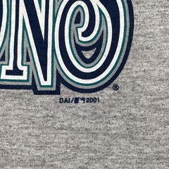 Vtg M&O Knits Medium Gray Shirt Seattle Mariners MLB Baseball West Division 2001