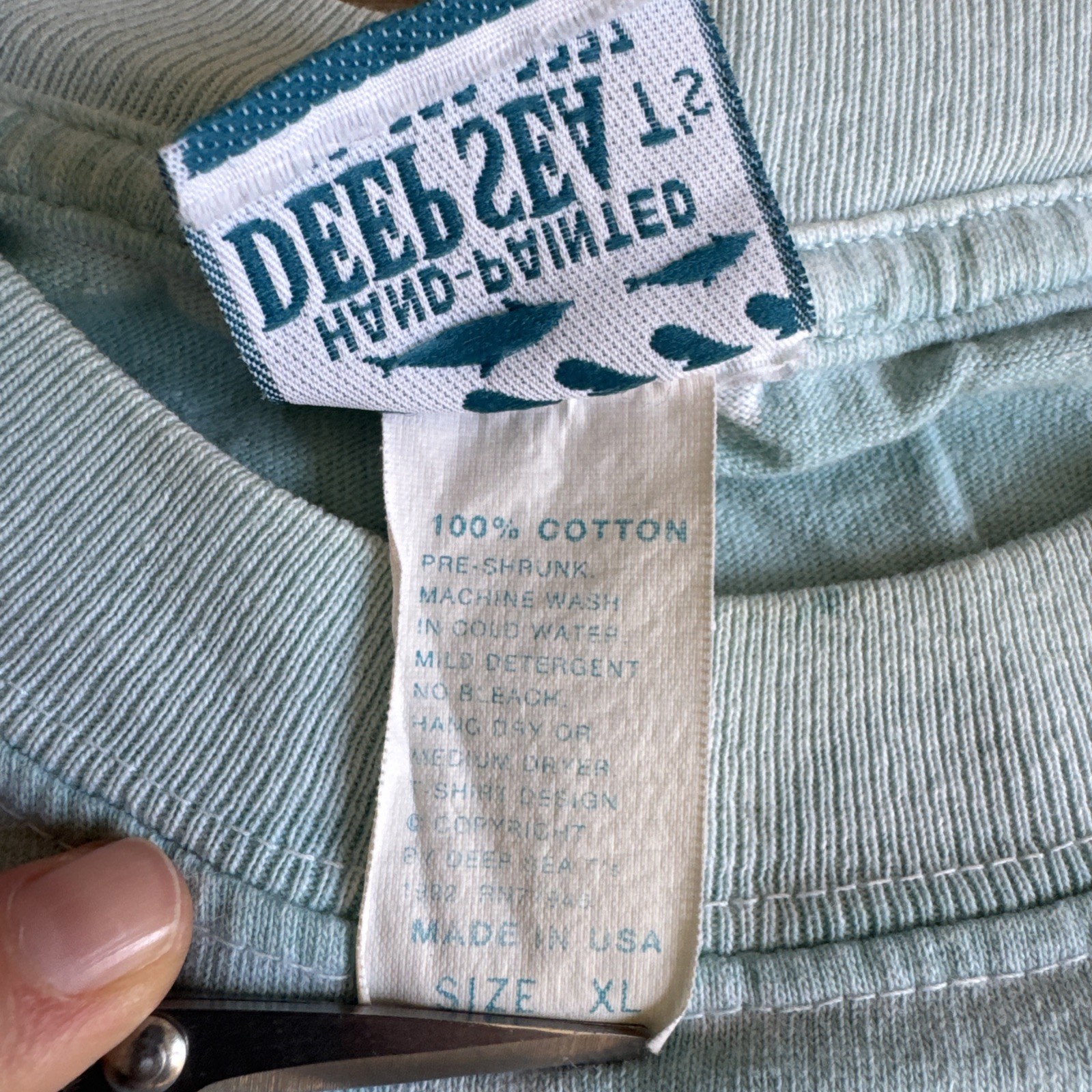VTG 1994 Deep Sea T's Caribbean T-shirt sz XL All Over Print Single Stitch Fish gallery