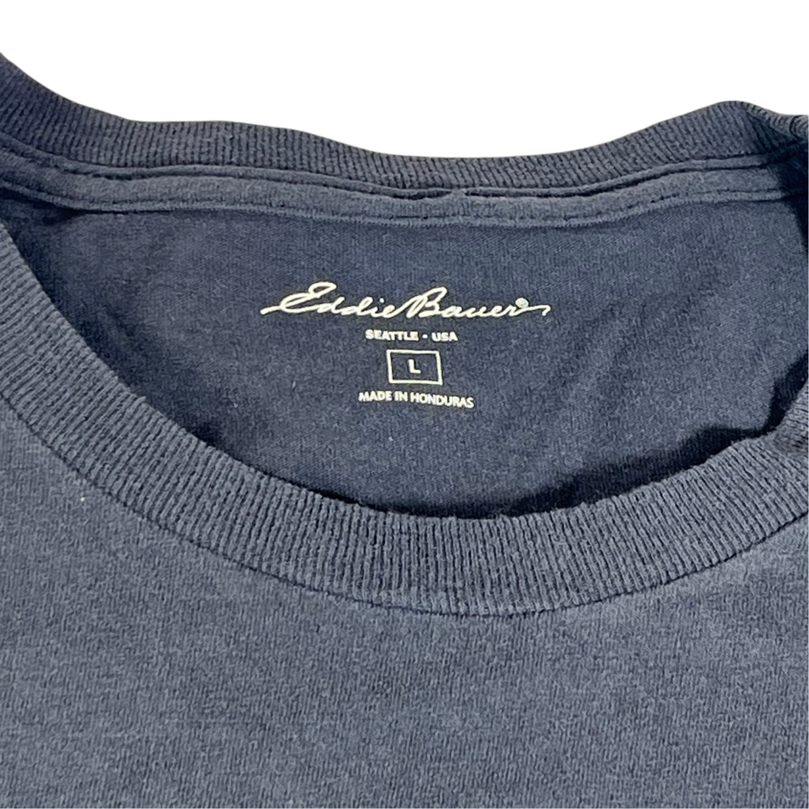 Eddie Bauer Mens Graphic T Shirt Outdoor Casual Blue Size L Classic gallery