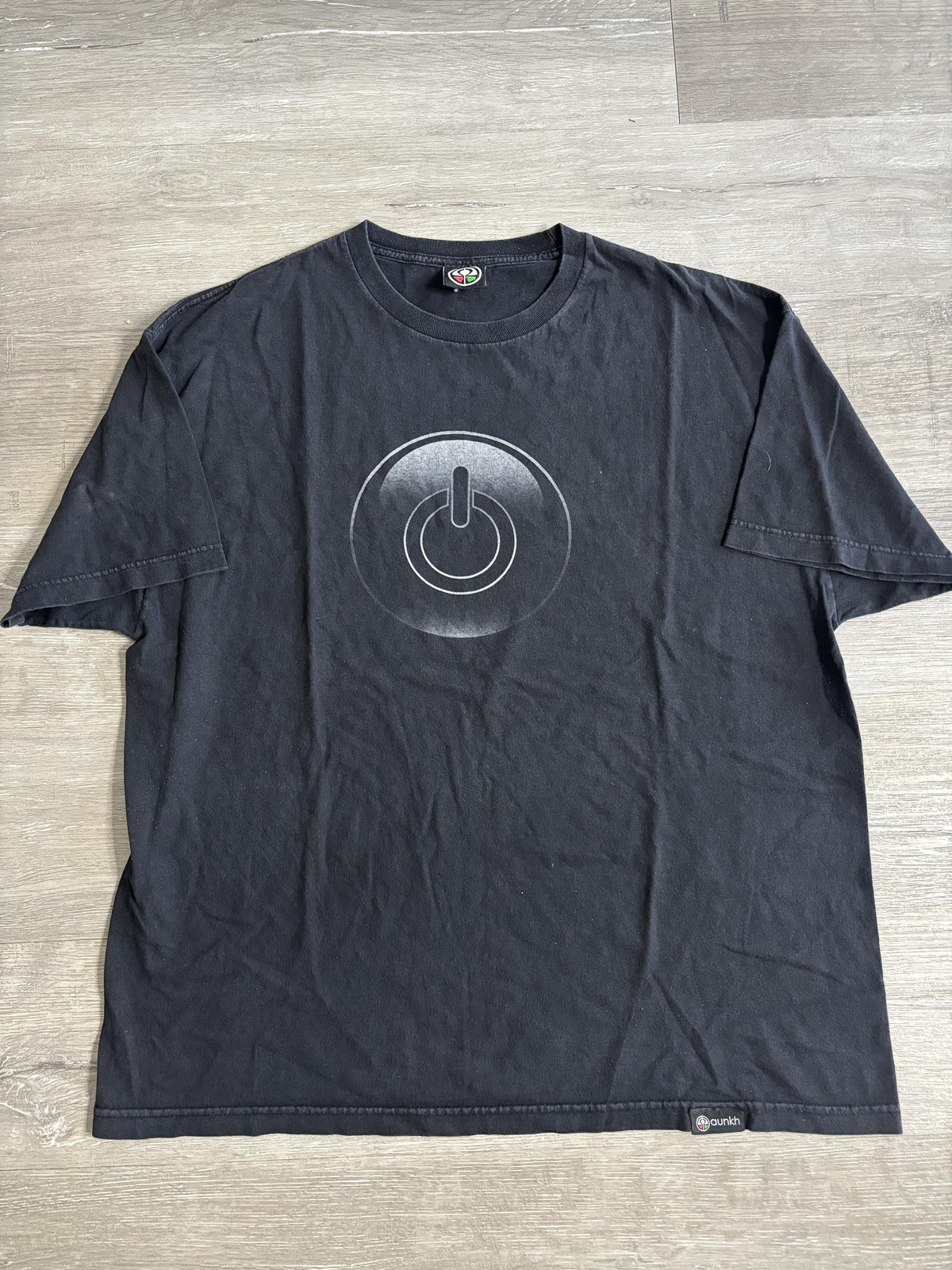 Aunkh Shirt Mens XL Black Power Button Logo Graphic Tee T-Shirt Technology gallery