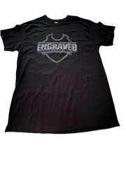 Engraved Band Tee Shirt size M,black with front logo and back logo as shown #60