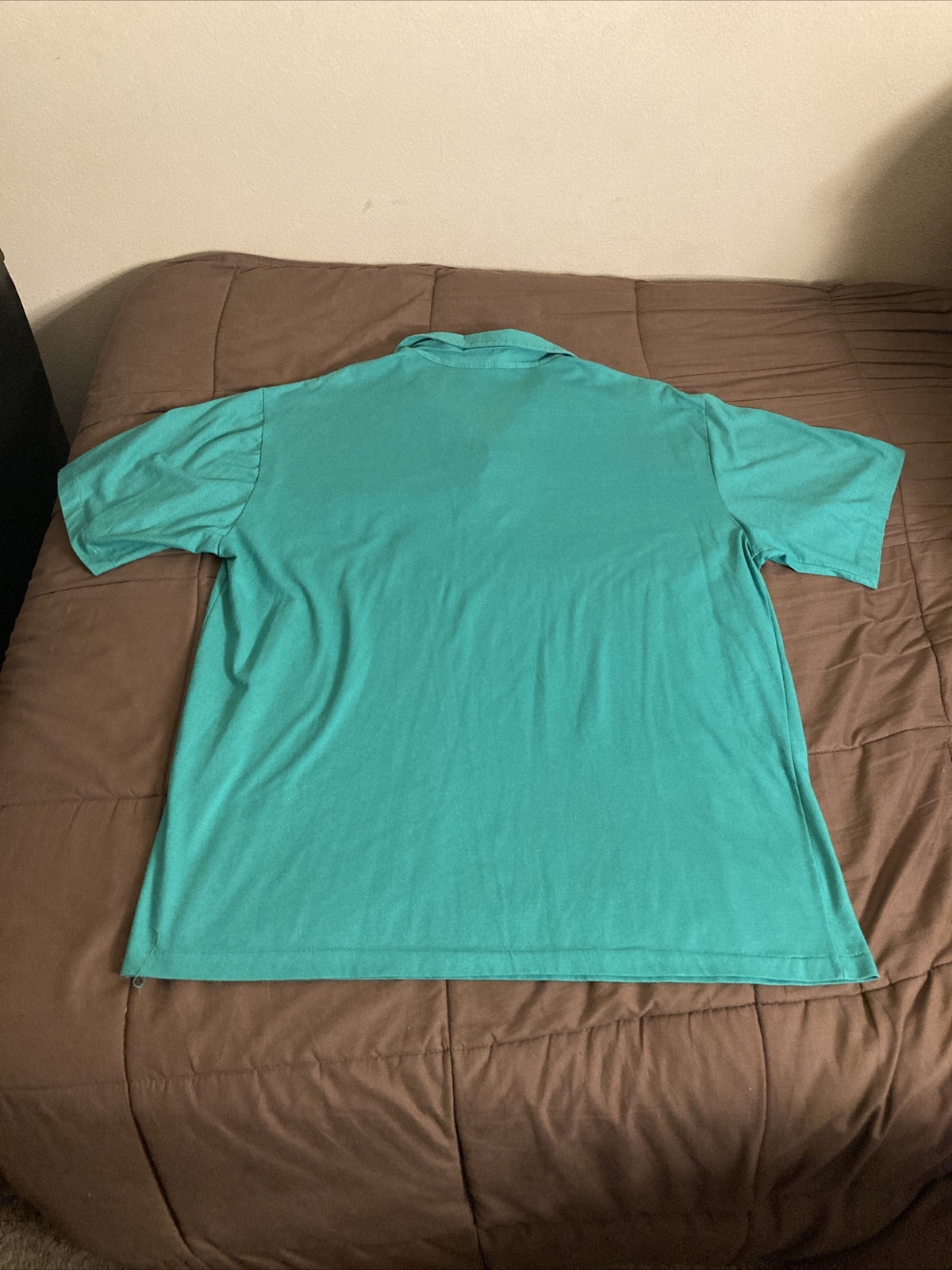 Vintage 909 Collection Mens Green Single Stitch Polo Shirt Size XL gallery