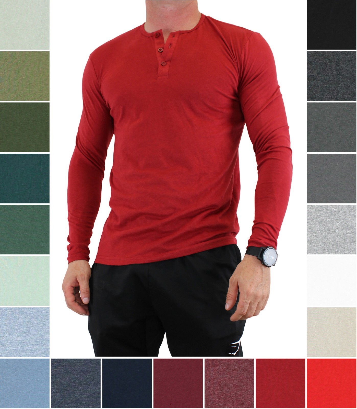 True Classic Men's Shirt, Long Sleeve Henley Style Shirt MSRP $35 gallery