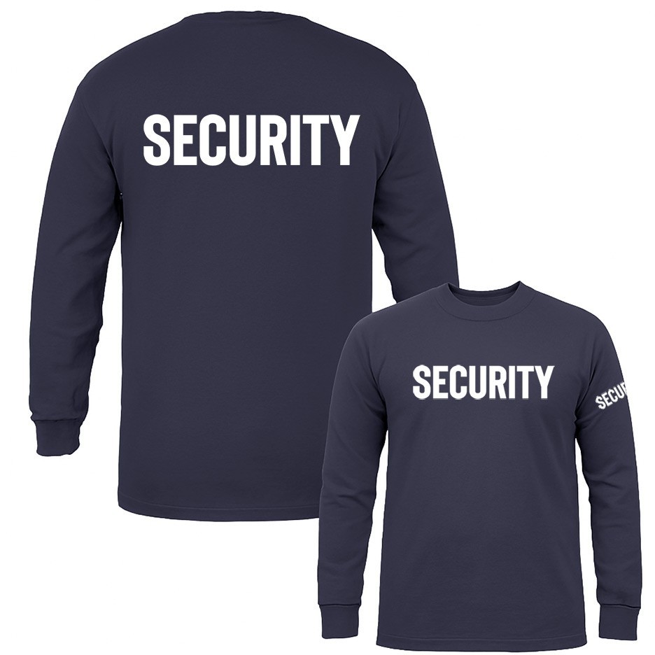 "Security" Size S-3XL Front/Back Event Staff Uniform Long Sleeve T-Shirt gallery