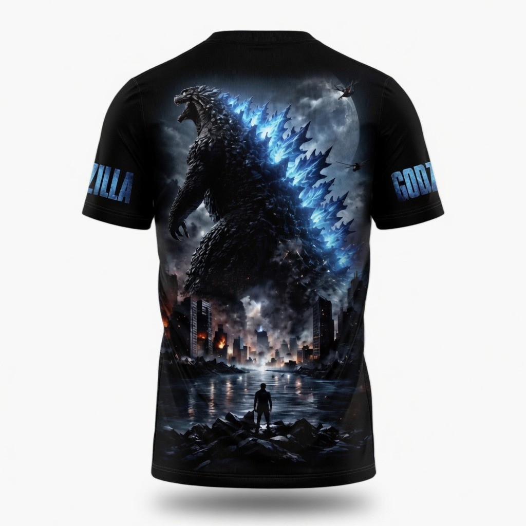 Godzilla Evolved Shirt Pink Atomic Breath 3D All Over Print Kaiju Movie Tee gallery